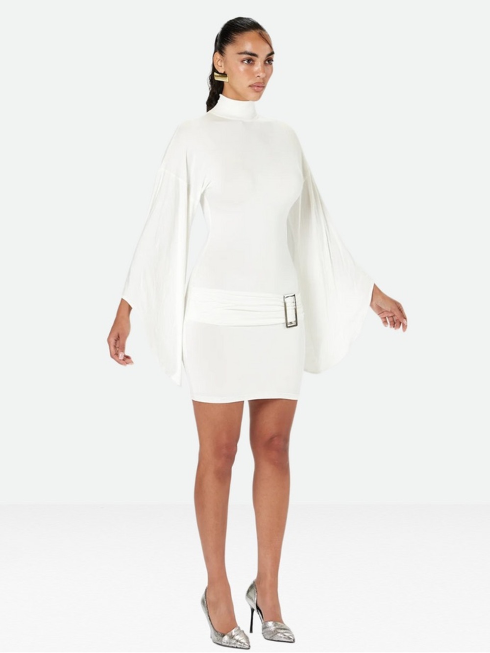 NWT Amy Shehab White Buckle Short Dress - Picture 2 of 7